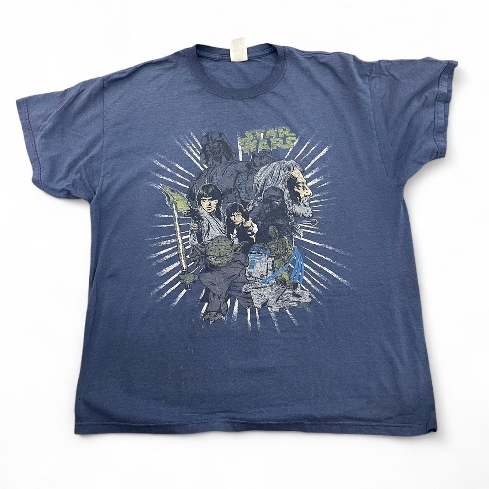 Star Wars Vintage 1990 Fruit Of The Loom Men's Size XL Navy Graphic T-shirt
